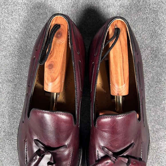 Johnston & Murphy Mens Tassel Loafers Burgundy Leather Dress Shoes 8.5 3E EEE main image 6